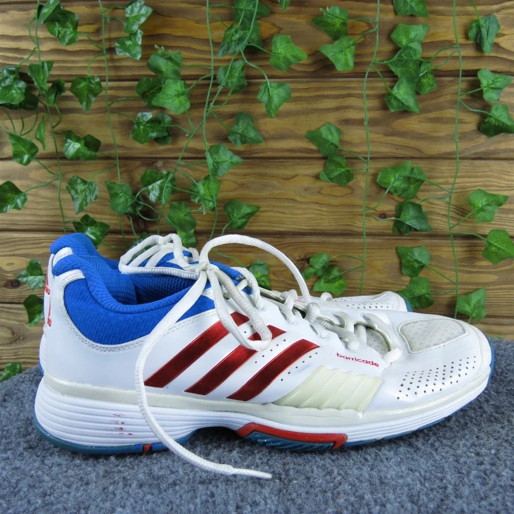 adidas Women Barricade Sneaker‎ White Synthetic Sz 8 Medium  Used 2025